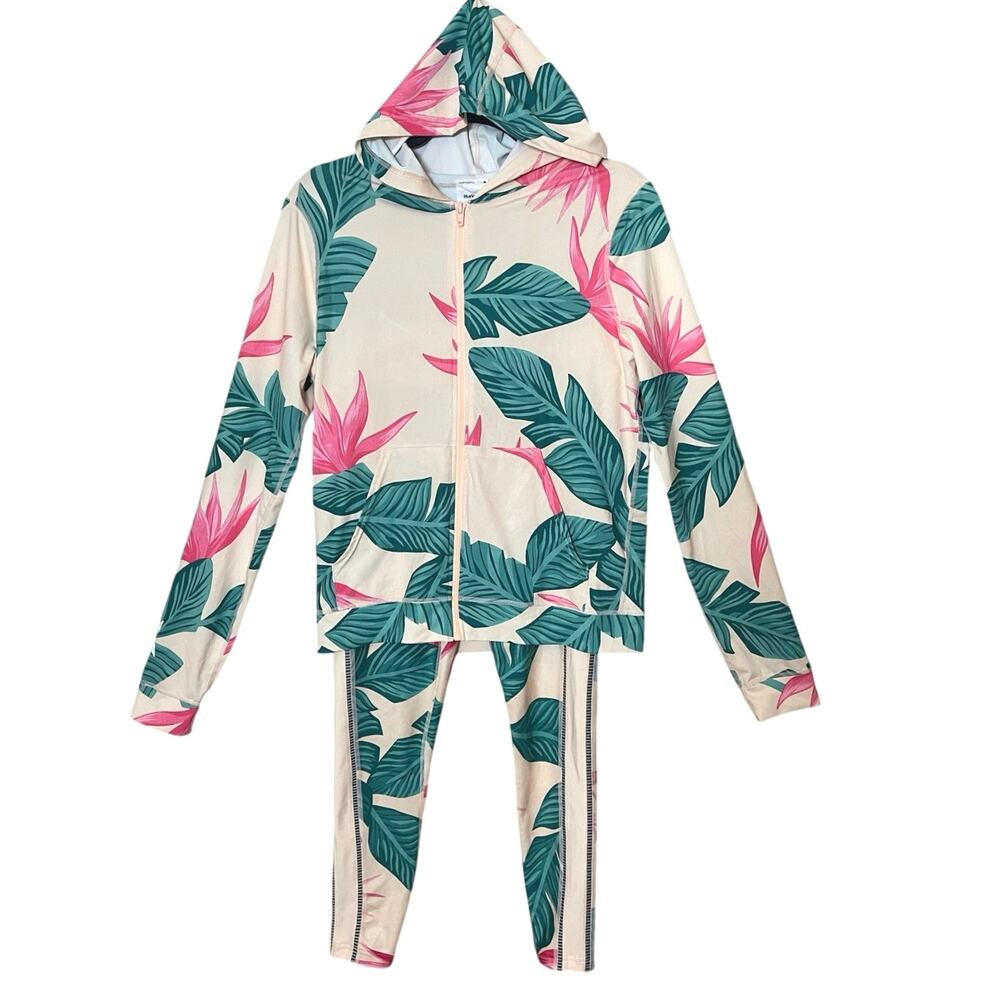 Hurley Women's Hanoi Hooded Full-Zip Rash Guard & Surf Leggings Set Small UPF 50